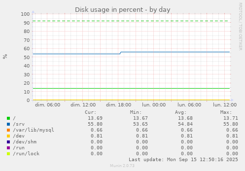 Disk usage in percent